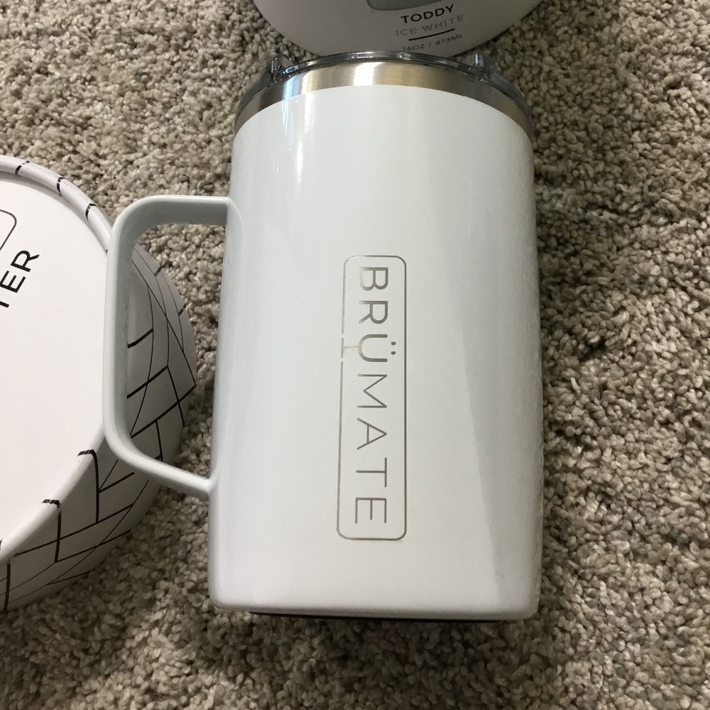 Brumate Toddy 16oz Ice White BevLock Lid Muv Collection